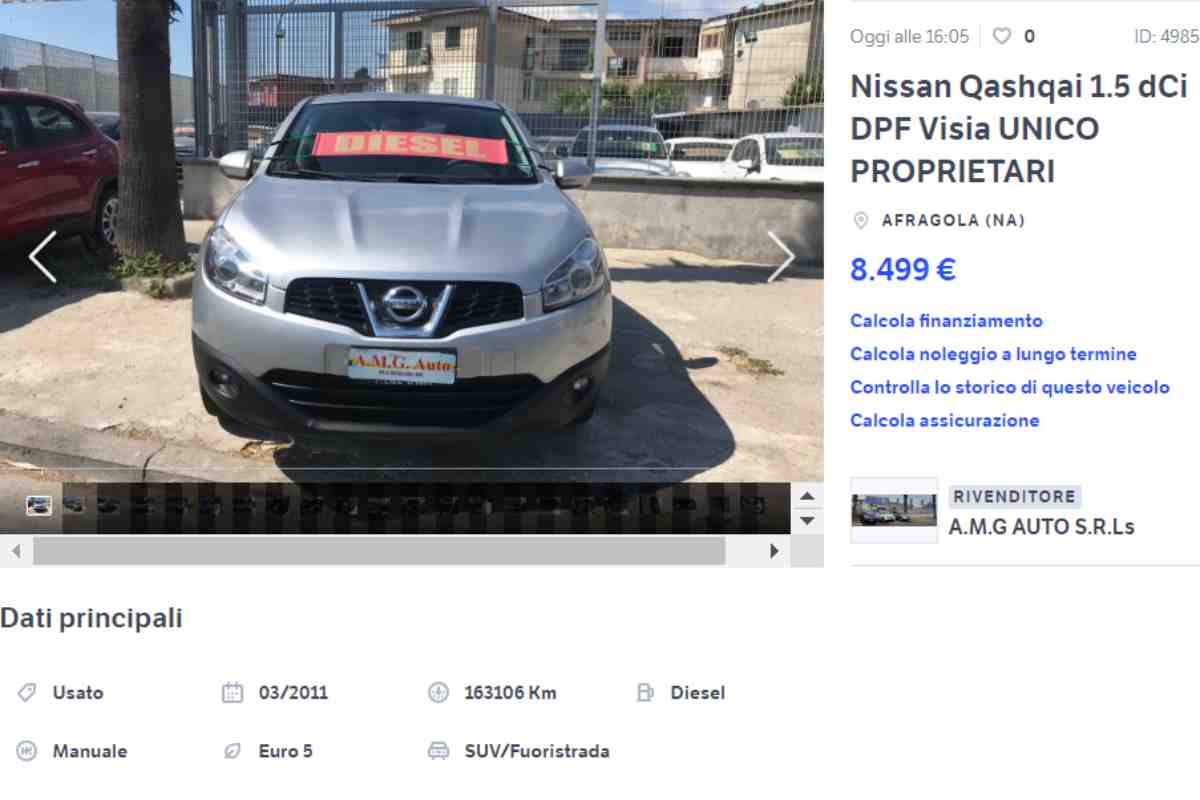 nissan qashqai usata offerta