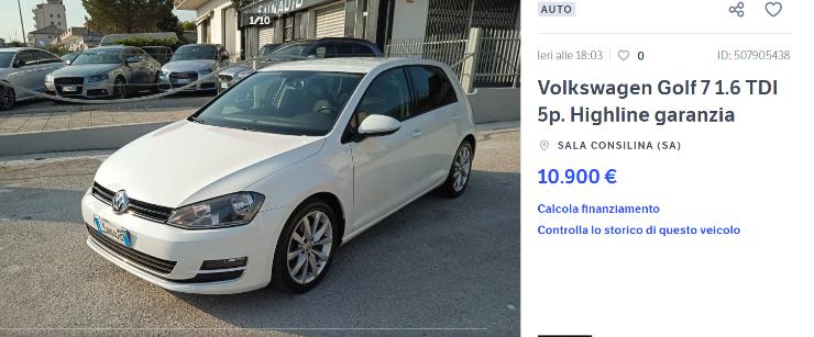 Volkswagen Golf, incredibile occasione