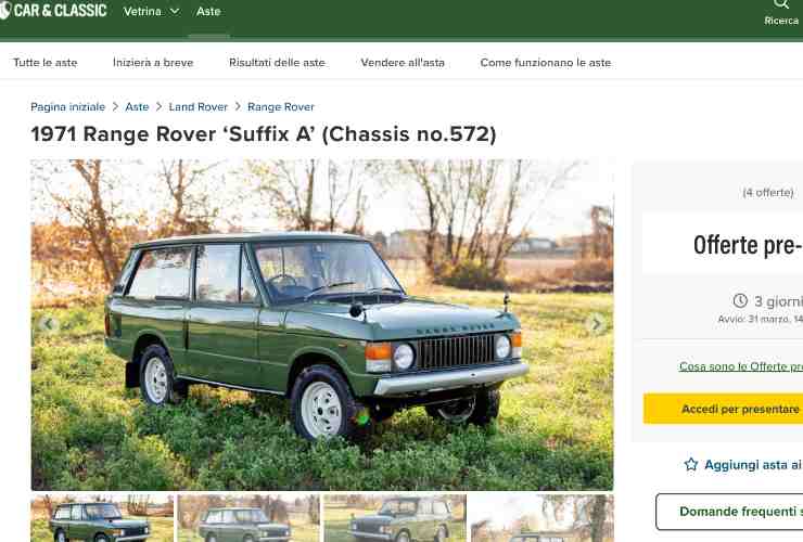 Range Rover Suffix A in vendita