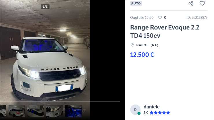 Range Rover Evoque usata risparmio
