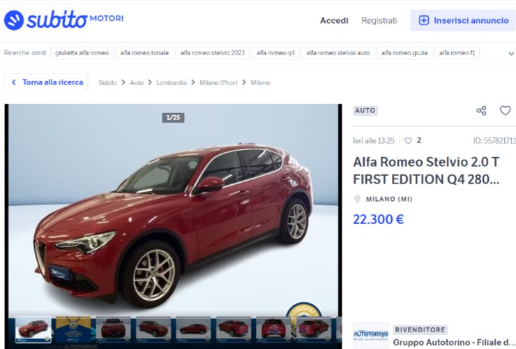 Alfa Romeo Stelvio prezzo versione Q4 usata