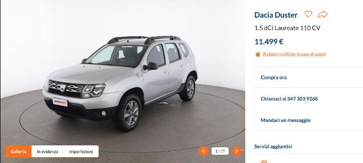 Dacia Duster prezzo conveniente