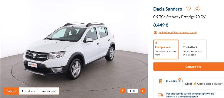 Dacia Sandero Stepway offerta