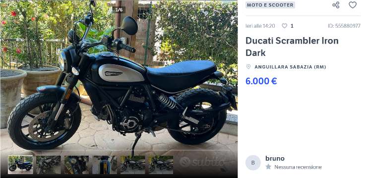Ducati Scrambler Iron Dark prezzo occasione