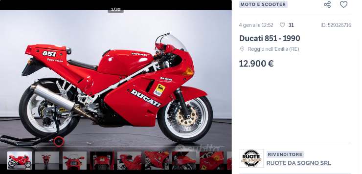 Ducati 851 prezzo