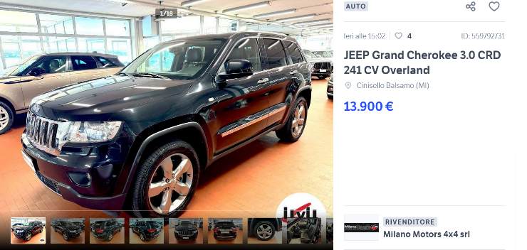 Jeep Grand Cherokee offerta