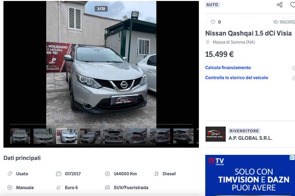 Nissan Qashqai occasione acquisto